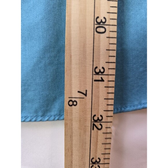 Izod Men's Large 17 34/35 Teal Regular Fit Long Sleeve Button Up Shirt - Picture 8 of 9